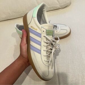 Mens Adidas Athletic Shoes Cream Purple